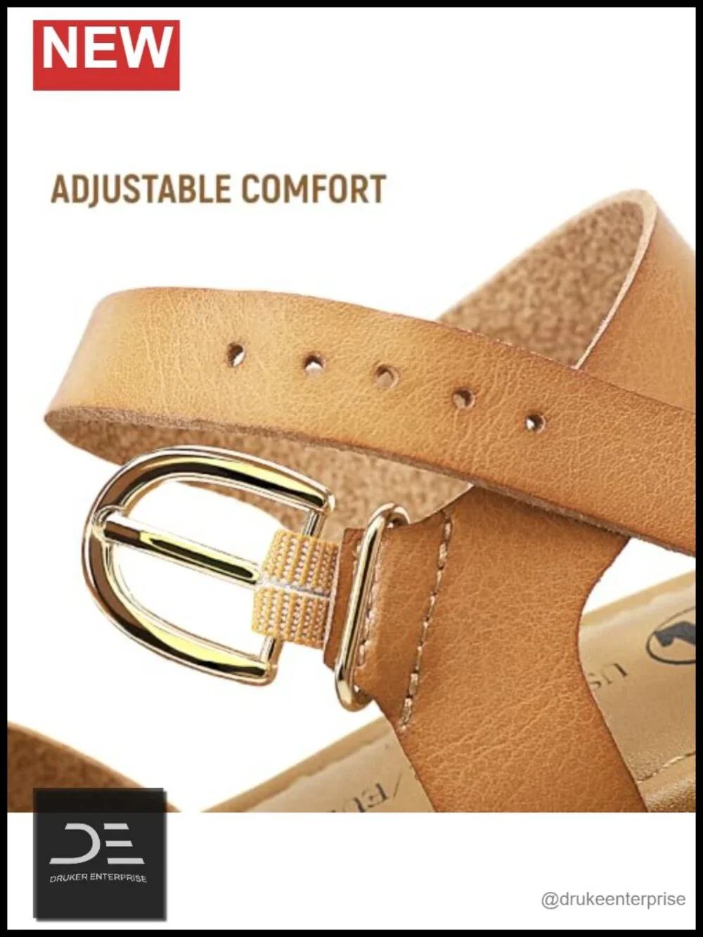 Girls Platform Sandals - Faux Leather Ankle Strap Open Toe Heels